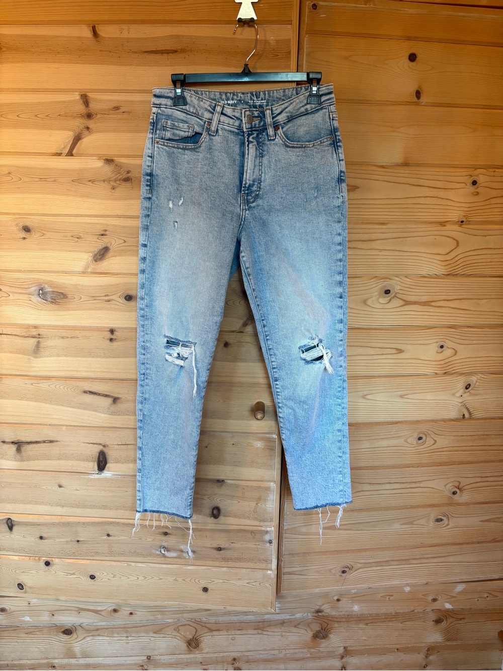 Old Navy High-Rise Straight Leg Distressed Jeans